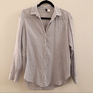 H&M Stripped Button Down Dress Shirt